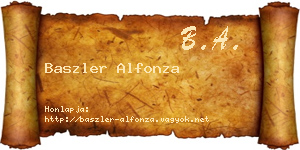 Baszler Alfonza névjegykártya